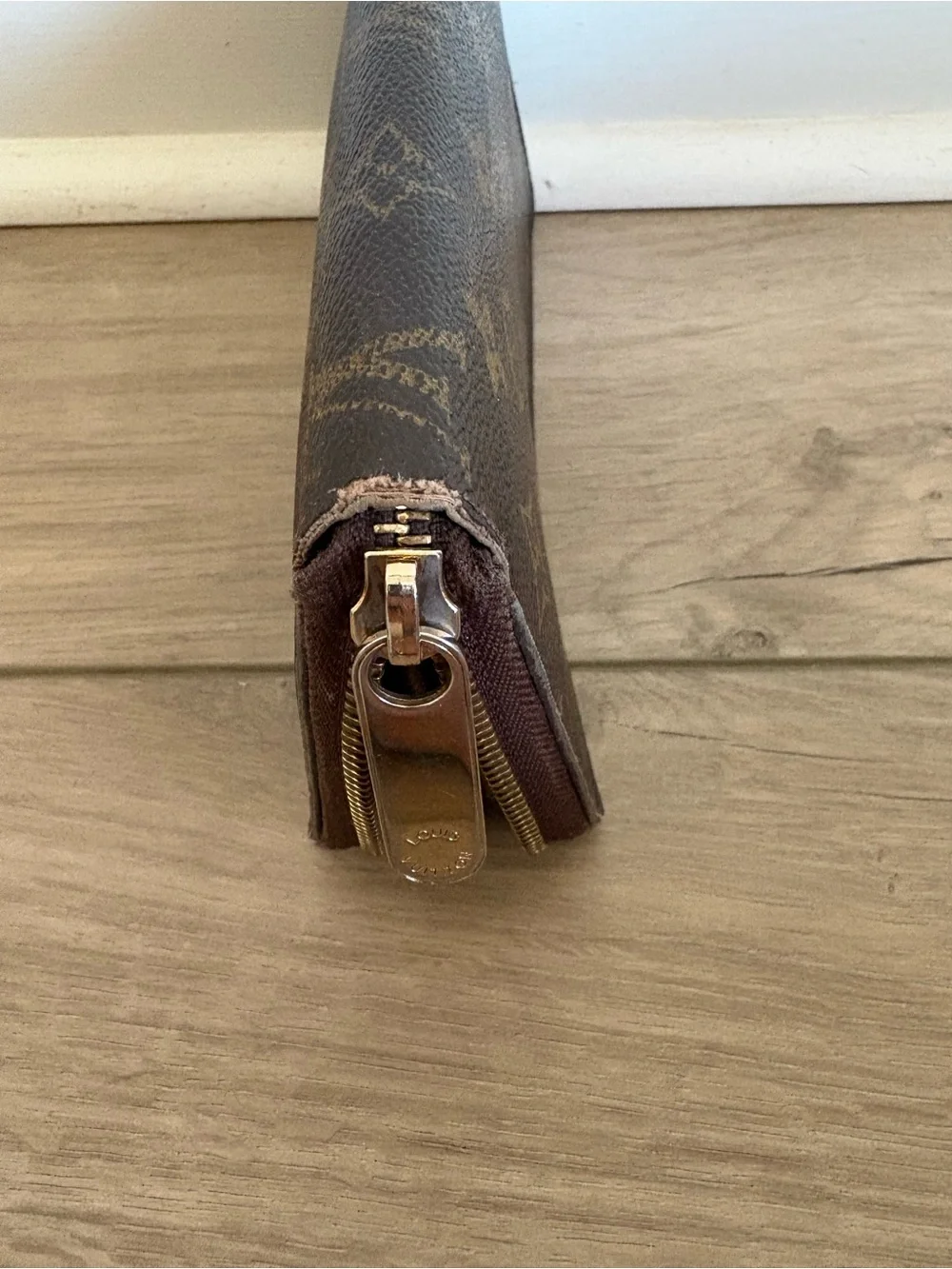 Louis Vuitton Monogram Canvas Zip Around Wallet in Brown